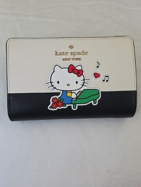 kate spade Black & Cream Hello Kitty Piano Bifold Wallet